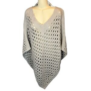 Cerretelli Firenze Italy Knit Poncho Sweater One Size Fits All V-Neck